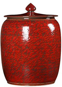Ceramic Rice Jar With Lid, Sugar Porcelain Bottle, Chinese Style Food Storage Jars, Ceramic Soybeans Container, 25kg Oatmeal Dispenser, Ceramic Rice Cylinder, Ceramic Flour Dispenser, 15kg(G
