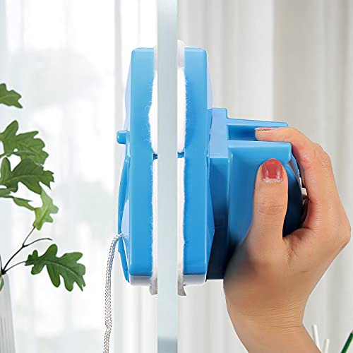 Tnamdan Nettoyants vitre double face 5 outil de brosse à nettoyage magnétique réglable Essuie-glace pour l'épaisseur de verre 4-28 mm Outil de nettoyage magnétique en verre