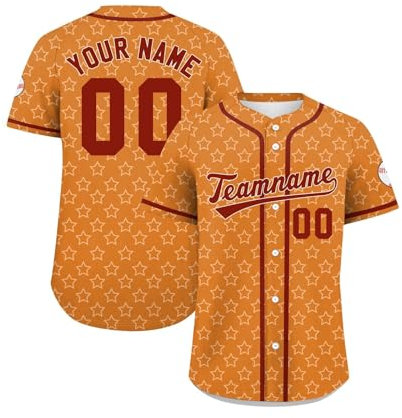 Personalisiertes American Baseball Trikot,Mit Eigenem Namen Nummer & Logo,Fußballtrikot Für Erwachsene Und Kinder Unisex Sportliche Kleidung Baseball Shirt Trikot Mit Eigenem Namen(6)