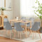 FURNITABLE Esszimmergruppe mit 6 Stühle, Rechteckig 110CM Küchentisch und 6er Set Esszimmerstühle Essgruppe für Küche Esszimmer Büro Wohnzimmer (Eiche Tisch+6 Grau Stühlen)