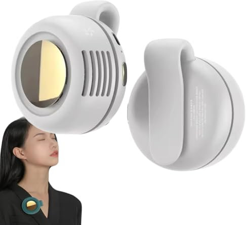 Small Whirlwind Clip Hals-Ventilator mit 3 Geschwindigkeiten - Wiederaufladbar Klingenloser Taillenclip für Outdoor, Hands Free Fan (Weiß)