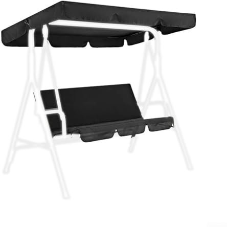 Hochbelastbare, wasserdichte Gartenschaukel mit Sitzbezug für Allwetterschutz (schwarz)