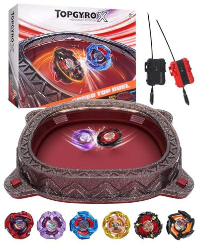 BGOVTAPO X-Arena Starter-Set – mit 6 X-Tops, 2 Startern & 1 Arena | Ultimatives Battle-Set für Kinder ab 6 J