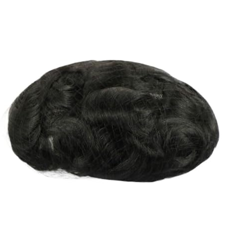 Extension di capelli umani naturali di ricambio con toupee uomo grigio, protesi capillare da uomo, in pizzo svizzero, parrucche indiane per sistemi da uomo (1C#)