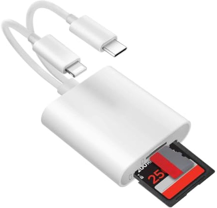 Adaptateur Carte SD, 1 pièce Lecteur Carte SD, Lecteur Carte SD, Adaptateur Appareil Photo, Adaptateur Carte SD, Lecteur de Cartes 2 en 1, Blanc.