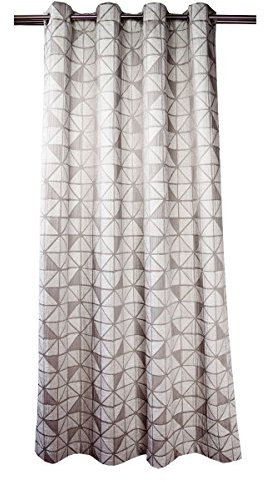 artex deko Thermo Chenille Ösenschal Gemustert grau-beige Thermovorhang Sichtschutz und Energiesparer