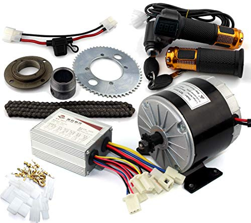 L-faster 24V36V 350W Motor Kit Electric Gokart Engine System with Gas Pedal Electric Child Bike Conversion Kit DIY Electric 4-Wheels Cart (36V Twist kit)