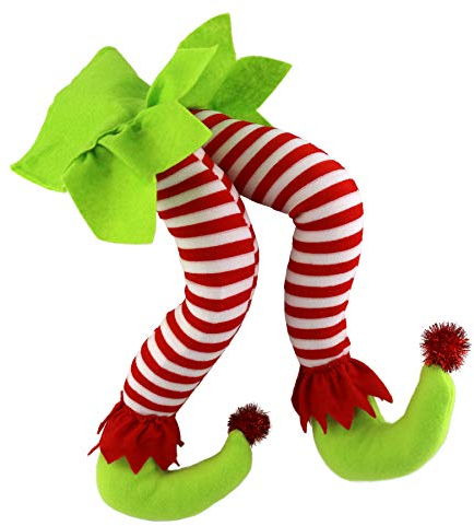 WEWILL 50,8 cm Weihnachtselfenbeine, Baumschmuck, gefülltes Elfenbein, für Weihnachten, Zuhause, Party, Baum, Kamin, Ornamente (grün)