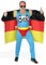 Foxxeo Das Deutschland Fussball Fan Kostüm - Biermann Comic Helden Kostüm für richtige Fans GröÃŸe M