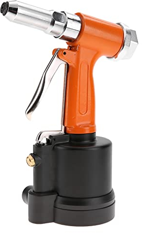 Pistola Hidráulica para Remachadora de Aire, Pistola de Remache Neumática con Cilindro Corto Fuerte para Láminas de Aluminio, Hierro y Acero Inoxidable(Orange Black)