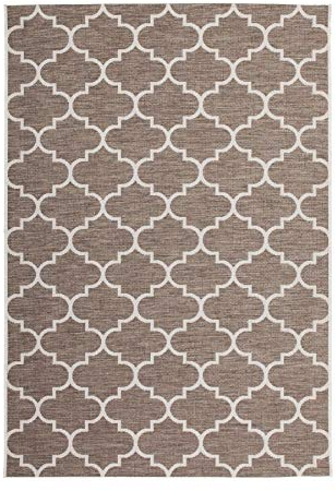 Lalee Moderner Flachwebteppich für den Innen- und Außenbereich, Beige, 200 x 290 cm
