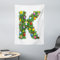 ABAKUHAUS Buchstabe K Wandteppich, Bunter Weihnachts-Tannenbaum-Buchstabe mit Christbaumkugel und Engel, aus Weiches Mikrofaser Stoff Wand Dekoration Für Schlafzimmer, 110 x 150 cm, Multicolor