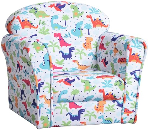 HOMCOM Toddler Children's Armchair Kids Sofa Wood Frame Multicolour