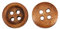 30 Premium Holzknöpfe 12mm braun - 4-Loch-Knöpfe rund aus Holz zum annähen aufnähen nähen Knopf runde Knöpfe Bastelknöpfe Vierlochknöpfe braun hellbraun