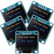 5 Piezas Módulos OLED de 0,96 Pulgadas Conductor de 12864 128 x 64 Tablero de Pantalla Autoluminoso en Serie IIC I2C Compatible con Arduino Raspberry PI (Azul y Amarillo)