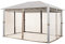 Moskitonetz für Gartenpavillon Rendezvous Deluxe 3x4 m - Polyester - Insektengitter inkl. Haken, mit Reißverschluss - Cappuccino