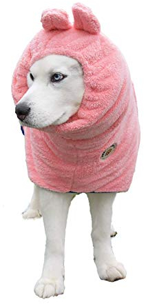 DERPYCHAPPY Hunde-Bademantel, saugfähiges Mikrofaser-Badetuch für kleine, mittelgroße und extra große Hunde und Katzen, stilvoll, gemütlich, Strand und Reisen, perfekt als Haustier-Geschenk