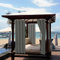 ele ELEOPTION Outdoor Vorhang Wetterfest, Outdoor Vorhang mit Ösen Blickdicht Vorhang Sichtschutz und Sonnenschutz, Outdoor Gardinen für Terrasse Balkon Hof (2 Stücke/ 132 X 275cm, Dunkelgrau)