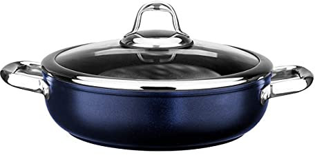 LEGGNO MST2828ST26Bl Master Titanium Shallow Pot - Pentola rivestita in titanio, 26 cm, può essere utilizzata con tutti i piani cottura, compresi quelli a induzione