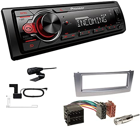 Pioneer MVH-330DAB 1 DIN Autoradio DAB+ Bluetooth USB AUX passend für FIAT Grande Punto 2005-2010 anthrazit metallic