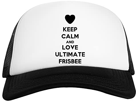 Keep Calm and Love Ultimate Frisbee Weiß Schwarz Unisex Baseball Cap White Black