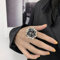 DOOLY 925 Sterling Silber Engagement Ringe Kreative Übertreibung Blume Vintage Punk Party Schmuck Geschenke für Frauen