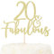 LOVENJOY 20 und Fabulous Kuchen Topper Geburtstag Tortendeko Gold Glitter für Happy 20th Birthday Party Dekoration