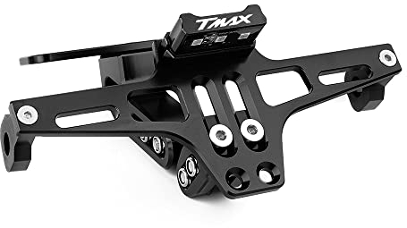 CXEPI Motorrad Kennzeichenhalter CNC Aluminum Fender Eliminator Halter für TMAX500 TMAX530 SX/DX TMAX560 TMAX 560 500,Schwarz