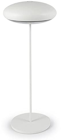 Broggi Nuvola tragbare LED-Tischlampe, kabellos, wiederaufladbar, Touch-Dimmer 3000K, IP54, Innen-/Außenbereich, langlebige Batterie, Aluminiumkörper, H.31 cm. Weiß, 4110117001