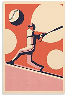 Vintage-Baseball-Poster auf Leinwand, Kunst, Poster und Wandkunst, Bilddruck, modernes Familien-Schlafzimmer, Dekoration, Poster, 30 x 45 cm