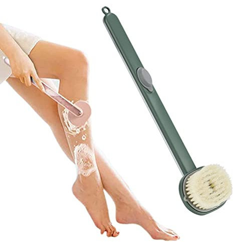 Gefemini Liquid Bath Brush with Long Handle, Detachable Back Brush with Soap Dispenser Body Wash Brush Long Handled Bath for Massage Cleaning Brush Exfoliating Brush Back Care Shower Brush