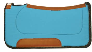 Diamond Wool Contoured Felt Ranch Western Saddle Pad for Horses 32x32 – 1/2 Thickness, Turquoise