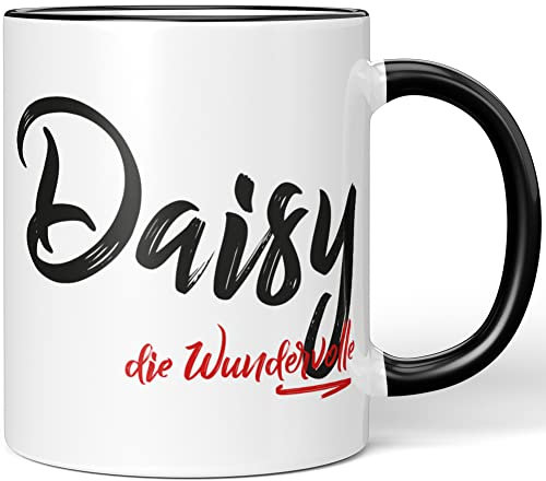 JUNIWORDS Tasse, Daisy, die Wundervolle, Schwarz (5222728)