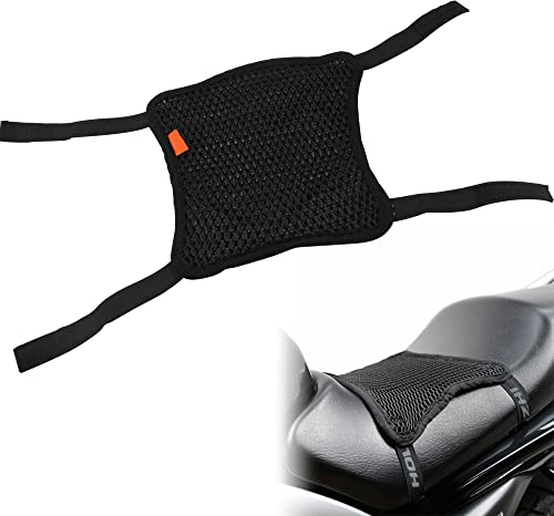 xiruiubao Motorrad Sitzbezug Atmungsaktives Sitzkissen Sitzabdeckung - Schnelltrocknender Kühler Stoßschutz Pads Anti Rutsch Atmungsaktiv Mesh Schutz, Mesh-Schutz-Sitzbezug für Sonne