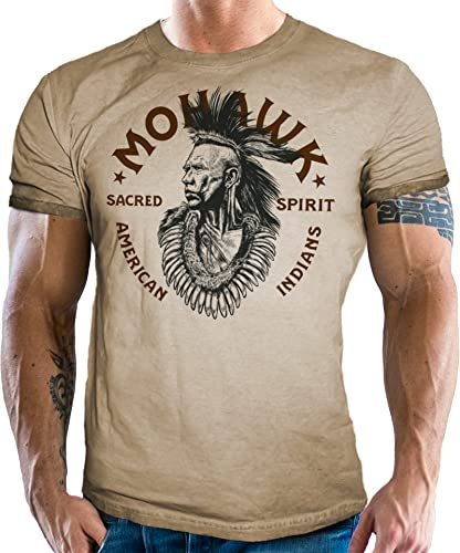 LOBO NEGRO T-Shirt im Used Vintage Retro Look für Western und Indianer Fans - Indian Chief