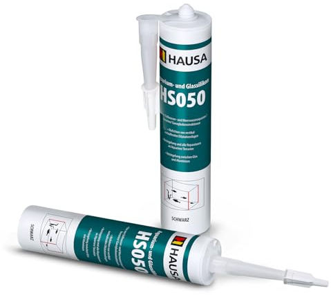 Hausa 2 X Aquarium- und Glassilikon HS050 Profi Silikon Kleb- und Dichtstoff für Aquarien und Glaskonstruktionen Süß- und Meerwasserbeständig Hohe Elastizität 310ml (Schwarz)