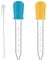 Pipette, 2 Stück 5ml Silikon Kunststoff Pipetten, Liquid Dropper, Transparente Pipette, mit Reinigungsbürste, für Süßigkeitenformen, Bastelarbeiten Kunst, Pflanze