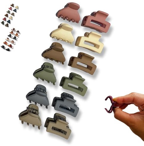 Pince Cheveux Femme, 12 Mini Pinces Crabe, Accessoire Cheveux Antidérapante À Double Dents Et Couleur Différent. Accessoires De Coiffeur, Accessoire Cheveux Fille Et Femme En Forme De Papillon