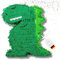 LITTLE BIRTHDAY | Dino Pinata | Piñata Geburtstag Mädchen und Junge | 40x33,5x9cm | Süssigkeiten Kindergeburtstag | Pinata ohne Füllung | Zum Befüllen | Dino Geburtstag für die Motto Party