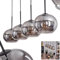 Suspension Apedo en métal/verre noir fumé, lampe au design vintage/rétro avec abat-jours en verre (Ø 20 cm), hauteur max. 147,5 cm, 4 x E27, sans ampoule