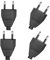 VIEVRE Eurostecker, 4 Stücke Flachstecker, Eurostecker Flach, Stromstecker (220V, 2.5A), Stromstecker Flach(Schwarz)