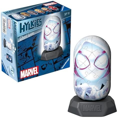 Ravensburger Hylkies: Marvel Sammelfiguren zum selbst zusammenbauen - Figur #10 - Ghost-Spider - Aufbauen, Verlieben, Sammeln - Mini-Figuren für Fans der Marvel Legends