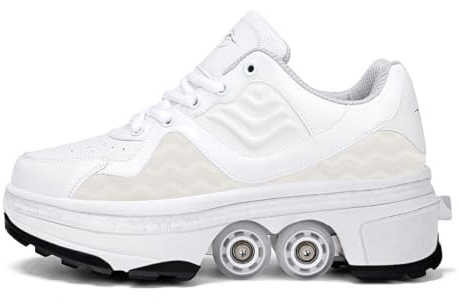 Shoes with Wheels, 2-in-1 Multifunctional 4-Wheel Shoes with Roller Skates, Deformation Shoes for Men, Women and Children,39
