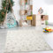 payé Teppich Kinderzimmer 120x160cm - Pastell Beige Creme - Kurzflor Spielteppich mit Sternen Motiv