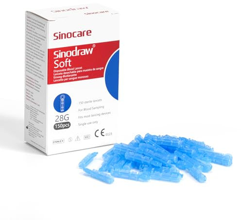 Lancette per Misuratori di Glicemia, Sinocare Lancette Sterili *150 28G