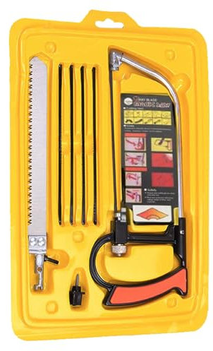 Scie à Métaux Multifonctions Scie à Archet,Mini Scie À Main Bois Set,Cadre Réglable Mini Scie à Main Bois,Petite Scie à Métaux Manuelle pour Métal Verre Carrelage Bois Plastique