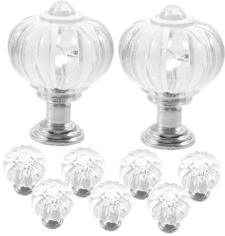 Hoement 10pcs Acrylic Handles for Kitchen Cabinets Wardrobe Door Pulls Crystal Style Easy to Clean