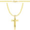 AMAR OPRAVA Gold Damen/Herren Kette mit einem 925/585 Kreuz, original geflochten, Breite 3,8 mm, Goldkette- Halskette Herren Damen Schmuck Königskette 60 cm