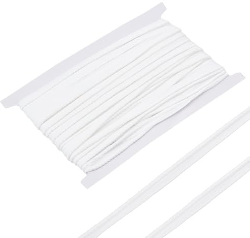 MAYJOYDIY 13.7 m Weiße Zierkordel Mit Gedrehter Lippe 11mm Gedrehte Seilkordel Mit Lippe Polyester Paspelierung Kordel Seilverzierung Zum Nähen von Kleidung Kissen Lampen Vorhängen