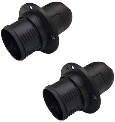 A2ZWORLD 2 Pezzi Portalampade E14 in Termoplastico Nero Con Ghiera, Portalampade, Adattatori e Convertitore